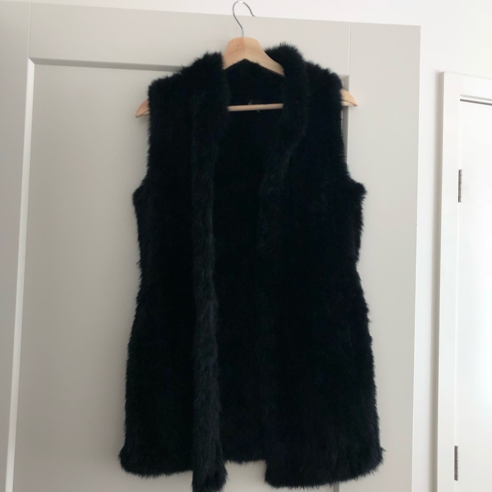 Black Fur Vest
